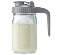 Pichet à lait maternel, pichet à lait maternel en verre de 32 oz avec couvercle anti-fuite, récipients de stockage, pot Mason large ouverture pour liquides, thé glacé, jus
