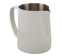 Pichet à Lait Mousseur 600ml, Inox 304, Bec Faucon - Durable Et Hygiénique, Anti - Éclaboussures, Usage Polyvalent Pour Café Et Maison (Blanche)