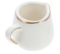 Pichet à Lait Multifonction en Céramique avec Cuillère, Blanc | Distributeur pour Lait et Assaisonnement, Usage Maison ou Restaurant, Design Élégant, Garde la Table Propre