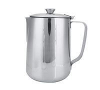 Pichet à Lait Professionnel en Acier Inoxydable - 1,5L Thermostable avec Bec Verseur Précision, Gradué et Couvercle, pour et Art Latte (350ml/600ml/1,5L)