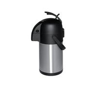 Pichet inox isotherme à pompe 2,5 Litres, couvercle hermétique bombé Gris