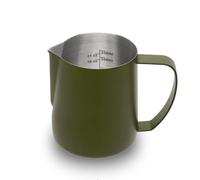 Pichet à mousse de lait 350 ml en acier inoxydable pour machines à expresso, tasse à mousser le café, cappuccino, latte, art, pot à lait, vert