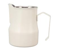 Pichet à mousse de lait, bec en acier inoxydable, tasse à mousseur à lait avec échelle transparente, pichet à café latte pour le travail et le bureau (Blanc Mat 550ml)