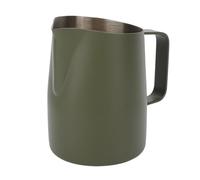 Pichet à mousse de lait en acier inoxydable, 450/600ML, 2 pièces, pichet, tasse café, bouche inclinée, fleurs, Latte, outil d'art Pour Latte Coffee Art(Green,450ml)