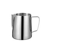 Pichet à mousse de lait en acier inoxydable, avec marque mesure et stylo d'art Latte, fabrication artistique main, 2 pièces Pour Latte Coffee Art(Silver-350ML-set)