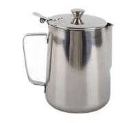 Pichet à mousse de lait en acier inoxydable, tasse à café, pichet à mousse de lait avec couvercle for café au lait(1500ml)