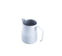 Pichet à mousse de lait en acier inoxydable - Versez sur la bouilloire à café expresso tasse à mousse de lait fumante, parfaite for le latte art(500ml,WHITE)