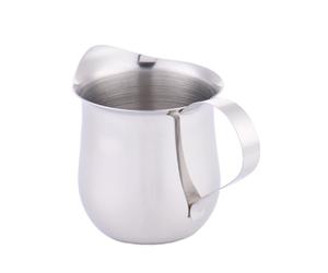 Pichet à mousse de lait - Mini tasse en forme de tambour en acier inoxydable avec bec verseur | Serveur de sauce au lait condensé au miel | Accessoire de finition miroir pour cafés, cafés, restaurants