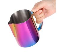 Pichet à mousse de lait, tasse de coussinets de lait de 12 oz / 20 oz avec poignée, acier inoxydable café cappuccino latte art vapeur lanceurs de café accessoires (350 ml)