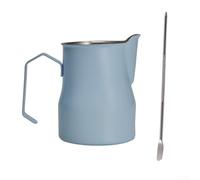 Pichet à mousse de précision pour café et lait 450 ml fabriqué en acier inoxydable résistant à la rouille (bleu clair)