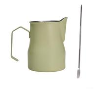 Pichet à mousser à café et lait en acier inoxydable 304 durable avec bec verseur précis pour latte art et cappuccino, 450 ml (vert clair)