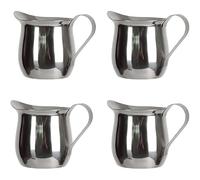 Pichet à mousser le lait, pichet à mousser en acier inoxydable, 4 pièces | Pichet à mousse de lait, petits pots, chauffe-lait, antidérapant, outil à café, idéal pour un usage quotidien