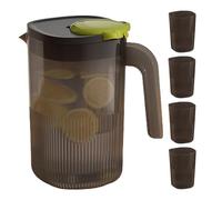 Pichet à passoire - Grand pichet avec couvercle, bouteille d'eau pour réfrigérateur avec 4 tasses, machine à thé glacé, pichet à thé, grande carafe à eau, bouteille de réfrigérateur, pichet hermétique