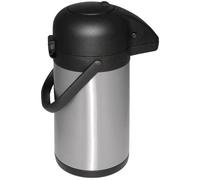 Pichet inox isotherme à pompe 1,9 Litres, couvercle hermétique bombé Gris