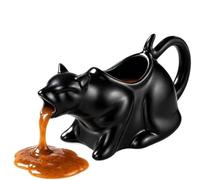 Pichet à sauce 1 pièce Pour Une Utilisation À Table Ou Dans La Cuisine | Conception de bec incurvé for un versement facile ; Convient aux cuisines(Black,250ml)
