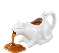 Pichet à sauce 1 pièce Pour Une Utilisation À Table Ou Dans La Cuisine | Conception de bec incurvé for un versement facile ; Convient aux cuisines(White,250ml)