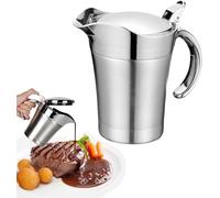 Pichet à Sauce Isotherme 750ml, Pot à Sauce en Acier Inoxydable 304 Double Paroi, Saucier avec Couvercle Anti-poussière pour Jus, Sauce Tomate, Vinaigrette