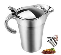 Pichet à sauce isotherme avec couvercle, saucière en acier inoxydable de 750 ml, pichet thermique à double paroi, bol avec poignée pour crème pâtissière, chauffe-sauce