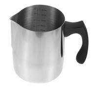 Pichet Àit Inox 1000ml avec Poignée Plastique Résistante à Chaleur | Graduations Intégrées, Versement Maîtrisé et Manipulation Sûre, pour Lait, Préparation Culinaire, Pâtisserie ou Fonte