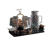 Pichet avec couvercle Accueil tasses à boire en verre service thé avec porte-gobelet Pichet pour Thé Glacé