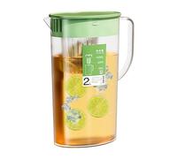 Pichet avec couvercle et infuseur - 2 litres - Incassable - Transparent - Pour porte de réfrigérateur - Pour lait, jus, thé glacé, limonade