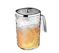 Pichet avec couvercle, récipient à jus épais, résistant à la chaleur, utilisation en eau chaude/froide, grande capacité, idéal pour le thé glacé et un , 12,5 x 20,5 cm