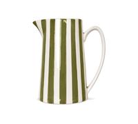 Pichet, carafe ou vase à rayures kaki et blanches
