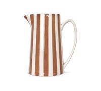 Pichet, carafe ou vase à rayures marron et blanches