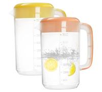 Pichet de 1 gallons avec couvercle, Jug en plastique de 2 pcs avec couvercle passoire pour la limonade, le thé glacé, le breuvage froid, claire (style 1)