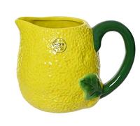 Pichet de 15 cm en céramique en forme de citron - Carafes et cruches - Vaisselle de service - Pichet à eau, pichet à jus de fruit - Carafe décorative pour le printemps et l'été - Vaisselle à fruits