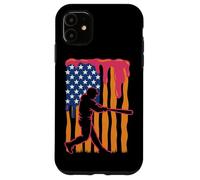 Pichet de Baseball avec Motif Drapeau américain Coque pour iPhone 11