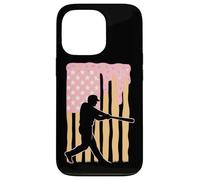 Pichet de Baseball avec Motif Drapeau américain Coque pour iPhone 13 Pro