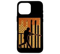 Pichet de Baseball avec Motif Drapeau américain Coque pour iPhone 16 Pro Max