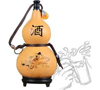 Pichet De Gourde Naturelle, Bouteille De Saké Anti-Infiltration De Cire D’Abeille avec Bouchon en Caoutchouc, Gourde Facile à Nettoyer pour Le Camping, Eau Portable Extérieure Et Vin, 500ml