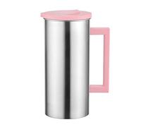 Pichet D'eau Cruche Carafe Théière, Avec Un Couvercle, Grande Capacité Acier Inoxydable Cadeau Pour Servir De L'eau, Des Jus De Fruits, Du Thé Glacé Et D'autres Boissons Froides, 1,8 L (Rose)