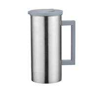 Pichet D'eau Cruche Carafe Théière, Avec Un Couvercle, Grande Capacité Acier Inoxydable Cadeau Pour Servir De L'eau, Des Jus De Fruits, Du Thé Glacé Et D'autres Boissons Froides, 1,8 L (Gris)