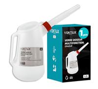 Pichet Doseur Gradué 1,2 L avec Bec Flexible Anti-Goutte | Récipient pour Huile, Carburants, Liquides Auto et Détergents | Échelle en Relief et Plastique Résistante (1 pichet multi-usage)