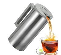 Pichet En Acier Inoxydable - Récipient De Distributeur D'eau À L'épreuve Des Fuites Avec Couvercle | Serveur De Boissons Légères Avec Poignée Non Glissée, Cruche Durable Pour Café Chaud, Jus Froid