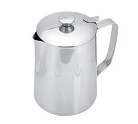 Pichet En Acier Inoxydable Tasse De Lait Pichet Cruche Avec Couvercle Pour Art Du Café Latte Pour Cuisine De Bureau Avec Poignée(1000 ml-Argent)
