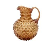 Pichet en cristal soufflé à la bouche - 2 l - Carafe en verre fabriquée à la main pour boissons chaudes et froides - Carafe en verre - Carafe à eau - Vase à fleurs - Vase (topaz)