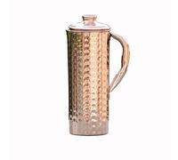 Pichet en cuivre pur martelé d'une capacité de 1 litre pour les bienfaits de la santé ayurvéda (100 ml de liquide américain)
