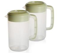 Pichet en plastique avec couvercle pichet de 1 gallon avec poignée confortable, grande carafe à eau multifonctionnelle, 2 pièces pour la maison, les fêtes, les restaurants