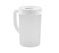 Pichet en plastique de grande capacité avec couvercle, 2,7 l de jus ou lait, carafe froide et pichet à thé glacé, carafe à eau simple et tendance pour les besoins quotidiens à la maison (blanc)
