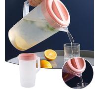 Pichet en Plastique de Grande Capacité avec Couvercle, 2 L Carafe Froide de Jus de Lait avec Poignéede pour Réfrigérateur, Pichet de Thé Glacé à Eau Simple et Tendance pour les Besoins Quotidiens