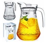 Pichet en verre - 1.4L - Couvercle en plastique - Dimensions 15x13.5x21 cm - Transparent