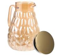 Pichet en Verre 1800ml Couvercle Inox, Résistant à Chaleur | Design Transparent, Surface Lisse, Poignée Courbée, Usage Maison ou Restaurant, pour Café et Vin