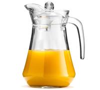 Vilde Carafe en verre ORION 1,4 L – Transparent, lave-vaisselle, couvercle et bec verseur