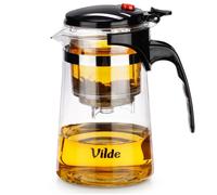 Pichet en verre avec infuseur - Résistant à la chaleur - 680 ml - Transparent