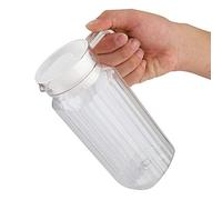 Pichet en verre - Boisson en verre nervurée pour boisson en verre Pichet Acrylique Transparent Bouteille à jus Eau rayée Pichet à jus froid avec couvercle pour bar (Taille : 800ml)