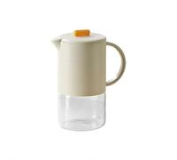Pichet en verre borosilicate avec couvercle, bouilloire en verre résistant aux hautes températures pour eau bouillante froide (gris, 1500 ml)